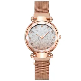 Mulheres Quartz Watch 33mm estilo clássico senhoras relógios montre de luxo elegante moda sbusiness relógio de pulso redondo céu starry céu luminoso aço inoxidável