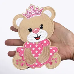 2022 stock or custom animal personalized crown bear embroidered patch clothing