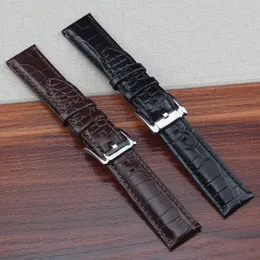 Bezpłatna skóra Oryginalna skóra 22mm Czarny Brązowy Skórzany Watchband Do Pin Buckle Watch Pasek MM24.33mm2447