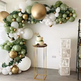 Arco de guirnalda de globos verdes Vintage de oro blanco de 151 Uds. Para boda, fiesta de despedida de soltera, decoración de Festival de cumpleaños 210626