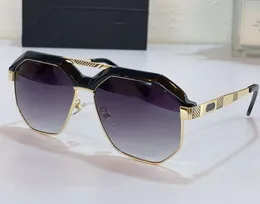 Legends 9092 svart guld/grå gradient solglasögon Sonnenbrille Gafa de Sol unisex mode solglasögon UV400 skyddsglasögon med fodral