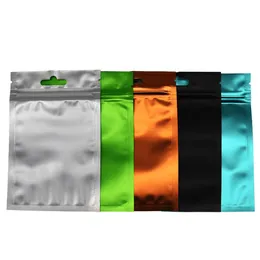 10*18cm Green Matte Front Clear Aluminum Foil Zip zipper Packaging Bags for Seeds Beans Mylar Foil Resealable Hanging Storage Pouch