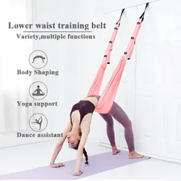 Roegadyn Regulowany Lotniczy Pasek Yoga Hamak Huśtawka Stretching Pasek Anti-Gravity Inversion YOGA Hamak Gym Elastyczność Trainer Q0219