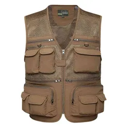 Military Tactical Male Summer Camouflage Vest Men Pographer Large Size Waistcoats Tooling Sleeveless Jacket with Many Pockets 210923