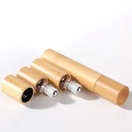 3 / 500px 10ml Natürliche Bambus-Holz-Glas-Rollflaschen, ätherische Öl-Rollerflaschen,  Stahlrollerball, Duft-Parfum-Rollerflaschen - .de