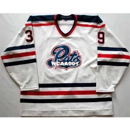 Real 001 Реальная полная вышивка # 39 1996 Curtis Tipler Regina Pats Game Worn Hockey Jersey или пользовательское наименование или номер Джерси