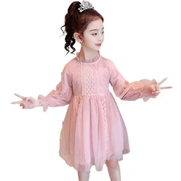 Dress For Girls Mesh Kids Party es Lace Kid Pricness Spring Autumn Childrens Clothing 210527