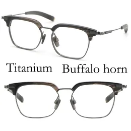 2021 Ny Titany Eyewear Man och Kvinna Original Buffalo Horn Glasögon Square Big Vintage Frame Glasögon LSA410 Unisex Glasögon