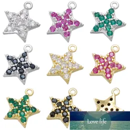 ZHUKOU gold/silver color CZ crystal star earrings charms small pendant for Jewelry making accessories supplies wholesale VD837 Factory price expert design Quality