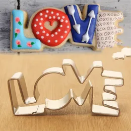 LOVE Letter Shape Forms For Biscuit Mold Bakeware Lover Series Design Stainless Steel Cookie Cutter Pastry Confectionery Tools 20220122 Q2