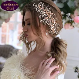 Blomstplatta Bröllop Tiara Queen Barock Crystal Bridal Headwear Crown Rhinestone med bröllop Smycken Hårtillbehör Diamant Bridal Headpieces