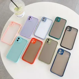 Matte Clear TPU Телефон Case Hybrid PC матовые прозрачные доспеха прозрачный чехол для iPhone 12 Mini 11 Pro Max XR X XS 8 7 6 PLUS