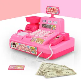 Child Simulated Light Market Cash Register Plastic Kids Role Play House Toy Gift Pretend Play Perfect Early Educational Toys 210312