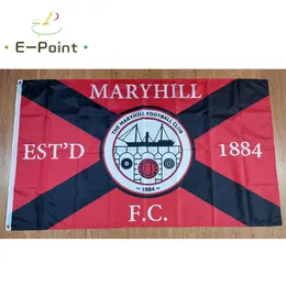 스코틀랜드 Maryhill FC 3 * 5ft (90cm * 150cm) 폴리 에스터 플래그 배너 장식 비행 홈 가든 플래그 축제 선물