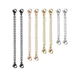 10Pcs Stainless Steel Chain Extender Jewelries with Lobster Clasps for Necklace Bracelet Jewelry Making Supplies