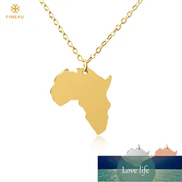 FINE4U N127 Map of Africa Necklaces Pendants For Women 316L Stainless Steel African Maps Necklace Ethiopian Jewelry Wholesale Factory price expert design Quality
