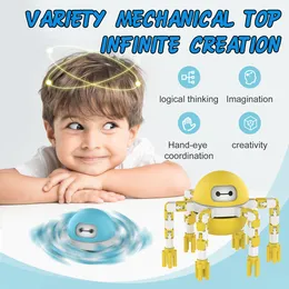 Fidget Toys Fingertip Mechanical Gyro Decompression Deformation Machine Armour Octopus Face Changing Changeable Gyro DIY Creative Popular Toy Gifts