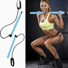 Hem Gym Band Multifunktionella Pilates Bar Stick med Motståndsband Fitnessutrustning Workout Exercise Body Arm Training C0224