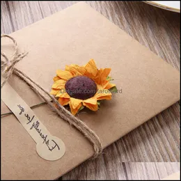 Greeting Cards Event & Party Supplies Festive Home Garden Retro Kraft Paper Card Creative Diy Handmade Dried Flower Birthday Valentines Day