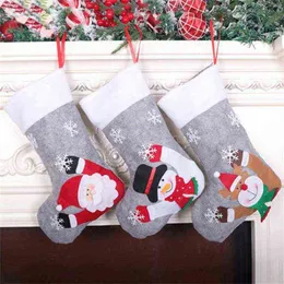 Led Leucht Neujahr Weihnachten Strumpf Sack Weihnachten Geschenk Candy Tasche Noel Decor Santa Schneemann Socke Baum Hängen Deco