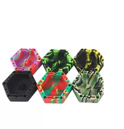 Hexagon silicone ashtray More color choices Colorful Ashtrays,Gifts Home Office Decoration FDA Silicone plastic