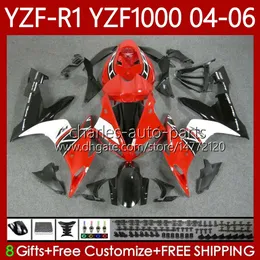 Yamaha YZF-R1 YZF R 1 1000 CC 2004-2006 Bodys 89No.107 YZF1000 YZF R1 1000CC YZFR1 04 05 06 YZF-1000 2004 2005 2006 OEM Fairing Kiti Parlak Kırmızı Blk