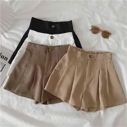 Spring Summer Autumn Women Fashion Casual Cute Sexy Shorts Outerwear Female OL Black White Khaki Brown 210714