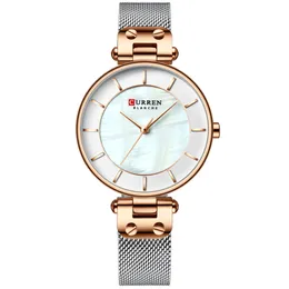 ステンレススチール製ブレスレットのシンプルな古典的なクォーツ時計新しいエレガントな腕時計女性Relogios Feminino
