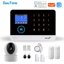 Gautone Wifi Sistema GSM Tuya Life App Control Home com Câmera IP RFID Cartão De Segurança Alarme Smart House