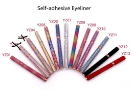 IN stock!!Newest Self-adhesive Eyeliner Pen 12 styles Glue-free Magnetic-free for False Eyelashes Waterproof Eye Liner Pencil Top Quality