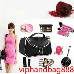 2020 Ny vattentät kosmetisk väska resor kosmetisk väska Avsluta rutan Nödvändig kosmetisk spegelväska hand nylon svart elegant mode