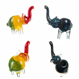 Coola rör pyrex tjockt glas färgglada elefant form handgjord torr ört tobak bong handrör oljeplattor innovativ design lyxig dekoration rökhållare dhl