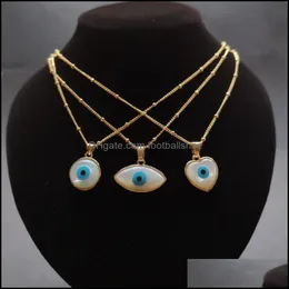 Pendant Necklaces Pendants Jewelry Promotion ! Natural Marquise & Heart Of Shell Necklace Round Blue Evil Eye Mother Pearl Charms For Gift D