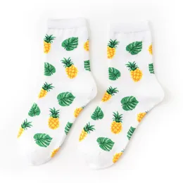 Sports Socks Tropical Fruits Funny Lemon Avocado Pineapple Cherry Blueberry Banana Unsex Mid Autumn Winter Cotton