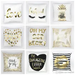 Almofada de ouro de bronzeamento branco Super Soft Velvet Cushion Pillow Decor Decor Home Decor Pillows XVT0098