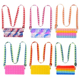 New Fashion Bags Silicone Pencil Bag Children's Toy Fidget Toys Press Bubble Music Stationery Box Autism Needs Squishy Stress Reliever Anti-stress Gift