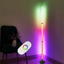 Modern LED Golvlampa RGB Lights Färgglada Sovrum Matsal Atmosfär Belysning 360 grader Club Home Inomhus Inredning Stående Ljus