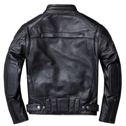 Vintage Genuine Leather Jacket Men Black Pilot Air Force Flight Motorcycle Biker Real Cow Jackets Coats Plus Size 5XL jaqueta