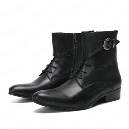 Плюс размер заостренный носок мужские начало мотоцикла ботинки бизнес свадебный мужчина короткие черные кожаные ботинки ботас де дому