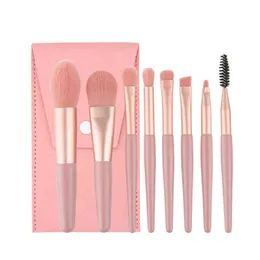 Health and Beauty Products Makeup Brush 8pcs Mini Makeup Brush Set Portable Soft Concealer Beauty Foundation Eye Shadow Tool Eyelash with Bag 220226
