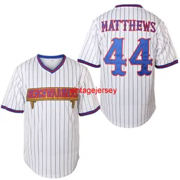 #44 Gus Matthews Plain Hip Hop Apparel Hipster Baseball Kleding Button Down Shirts Sport Uniformen Heren Jersey S-XXXL