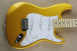 High quality Yngwie Malmsteen Golden Electric Guitar Scalloped Fingerboard Big Head Basswood Body Vintage Maple Fingerboard