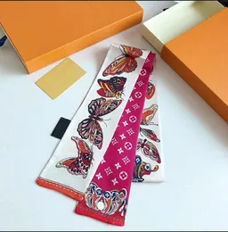 Nya designer Womens Slim smal väska Handle SCARF DUBBELSIDD PRINTED TWILL SATIN Märke Small Silk 6J2K