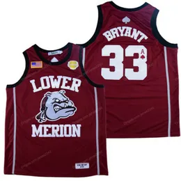 Anpassad Bryant #33 Lower Merion Basketball Jersey High School Championship Sydd S-3XL Alla namn och nummer Toppkvalitet