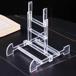Hooks & Rails Clear Movable Display Easel Card Coin Plate Cell Phone Jewelry Rack Plastic Art Exhibition Stand