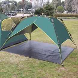 Ultralight Vattentät Utomhus Camping Tältmatta Pe Floor Cloth Beach Blanket Picnic Play Mats Camping Tent Ground Mat Madrass Y0706