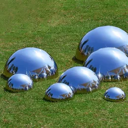 Nyhetsposter 6pcs Gazing Ball Garden Hemisfärisk Sphere Spegel Polerad Hollow Rostfritt Stål Hem Ornament Dekoration
