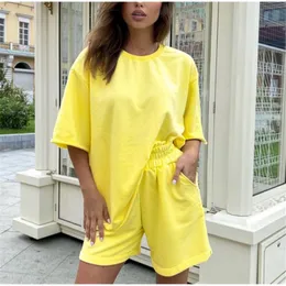 Women's Tracksuits DAILOU Tracksuit Suit Sportswear Women T-shirt And Shorts Sets Female 2021 Summer Casual Short Pants Suits