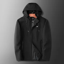 남성 재킷 플러스 크기의 단단한 검은 색 넓은 웨이스트 남성 후드 티 2021 가을 겨울 캐주얼 지퍼 코트 남성 탑 대형 크기