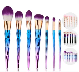 New Makeup Brush set 7pcs/set Colorful makeup brushes, Gradient color Diamond Handle Makeup Brushes Beauty Tool Set